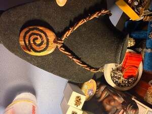 Boho Wooden Spiral Pendant Necklace